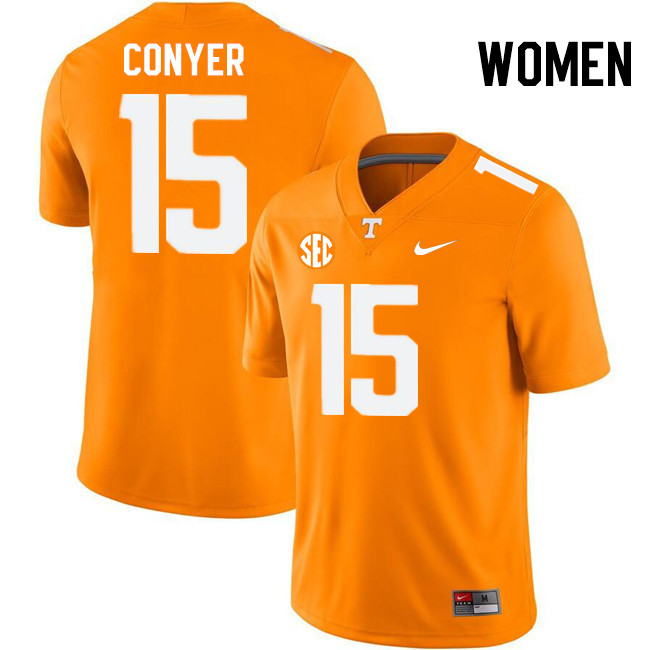 Women #15 Cristian Conyer Tennessee Volunteers College Football Jerseys Stitched-Orange